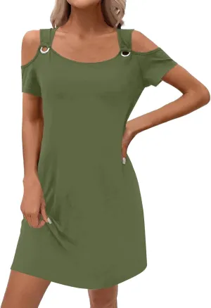 Women's Summer Casual Trendy Sleeveless Halter Solid Color Striped Printed Midi Dress 2025 with Pockets, S-3XL