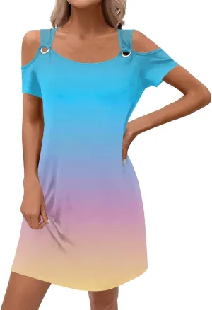Women's Summer Casual Trendy Sleeveless Halter Solid Color Striped Printed Midi Dress 2025 with Pockets, S-3XL