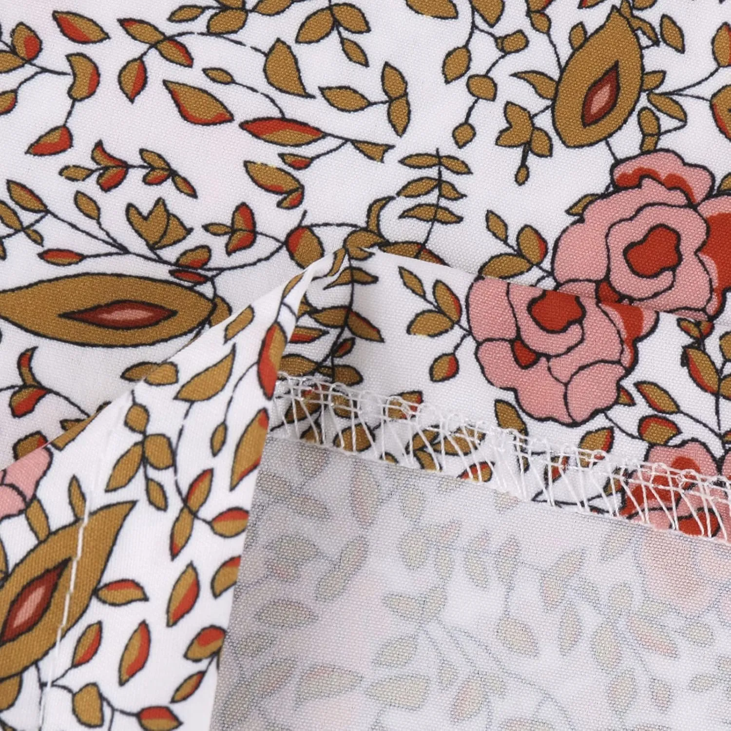 Women's Summer Dress Loose Casual Trendy Dress Short Sleeve V-Neck Floral Print Vintage Boho Dresses, S-3XL