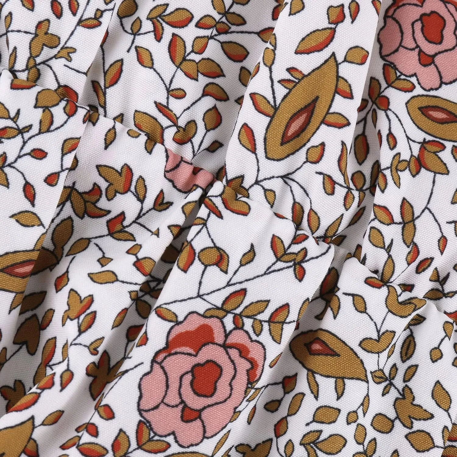 Women's Summer Dress Loose Casual Trendy Dress Short Sleeve V-Neck Floral Print Vintage Boho Dresses, S-3XL