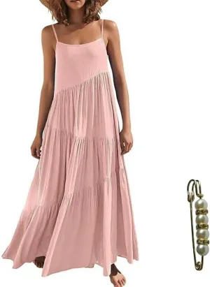 Womens Summer Dresses Spaghetti Strap Maxi Dresses for Women Boho Dress Sun Dresses for Women 2025
