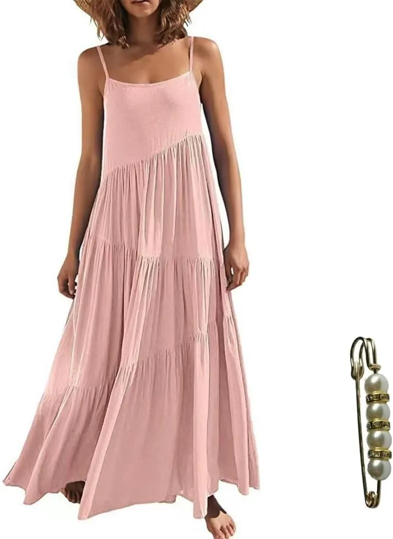 Womens Summer Dresses Spaghetti Strap Maxi Dresses for Women Boho Dress Sun Dresses for Women 2025