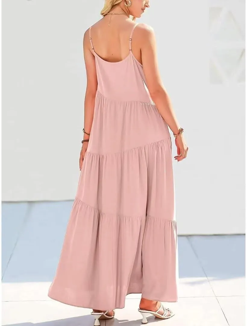Womens Summer Dresses Spaghetti Strap Maxi Dresses for Women Boho Dress Sun Dresses for Women 2025