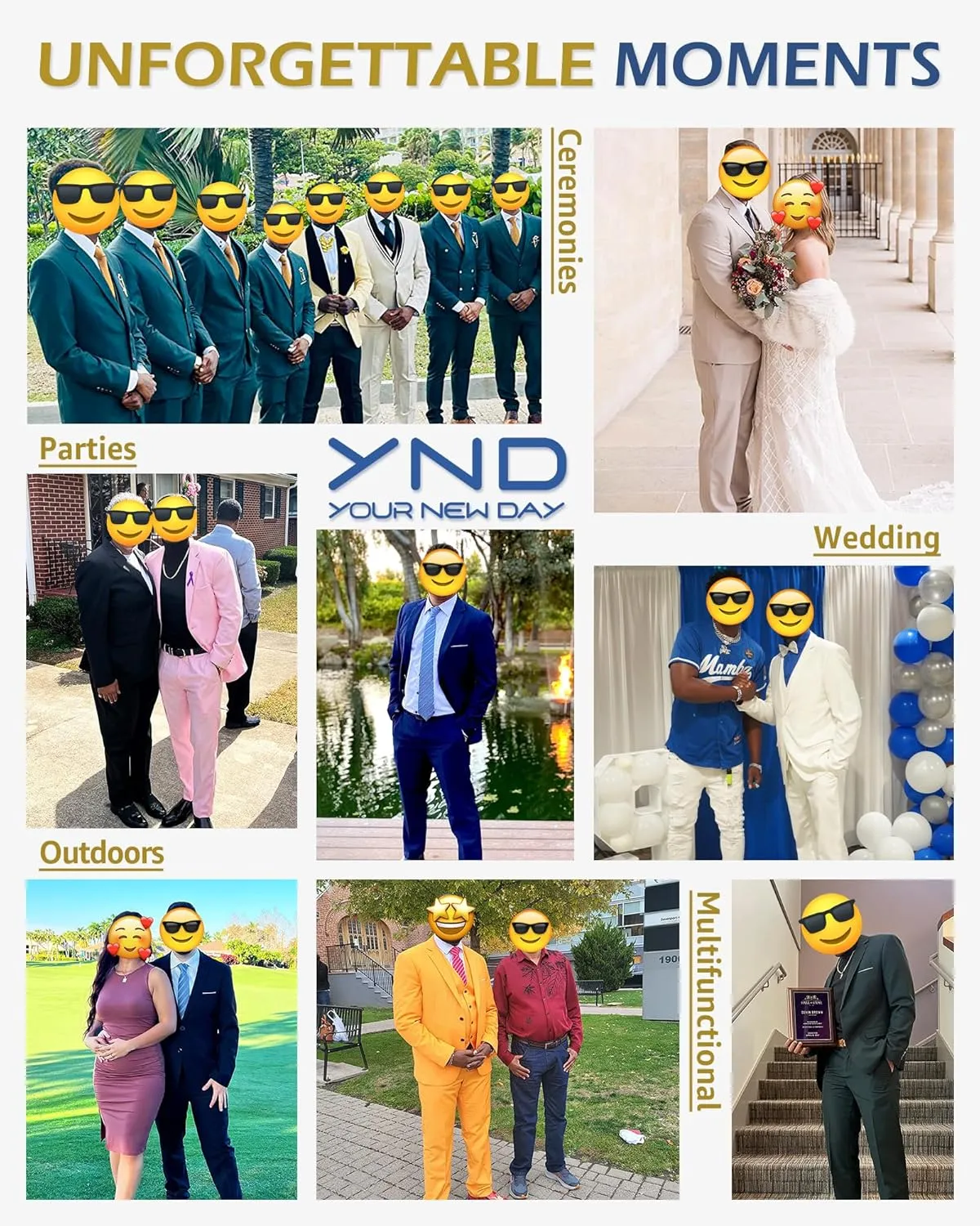 YND Men's 2 Piece Casual Linen Suit Set, Regular Fit Lightweight Blazer Jacket and Pants for Wedding, Business, Party