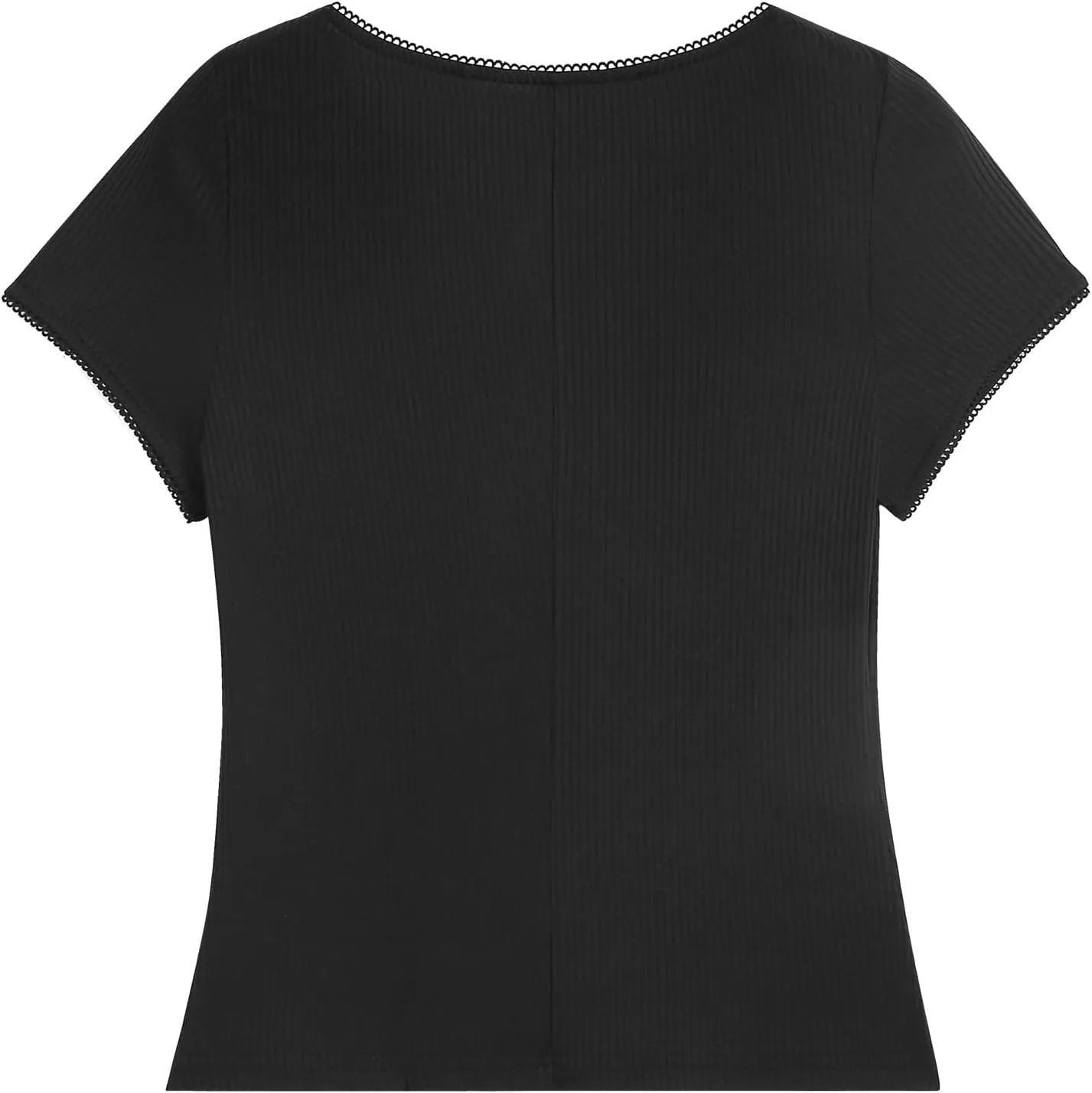 ZAFUL Women's Short Sleeve Shirt Crew Neck Button Down Cardigan T-Shirt Slim Fit Y2K Going Out Casual Fashion Tops