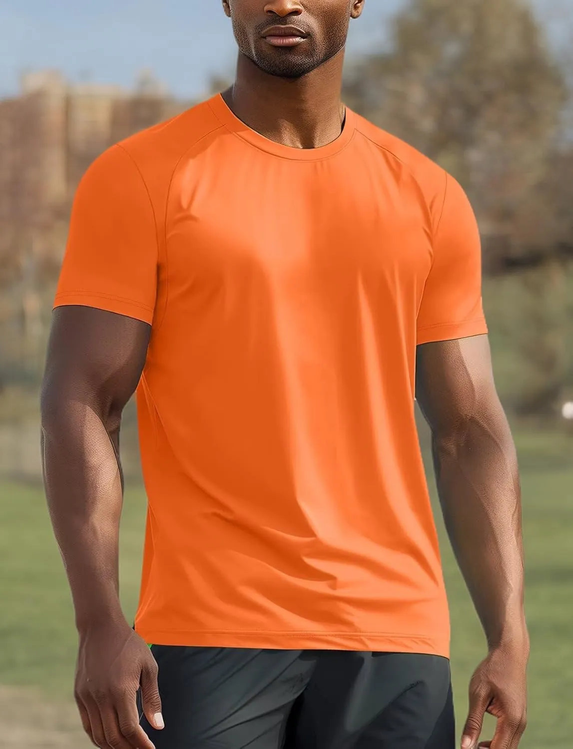 Zengjo Athletic T Shirts for Men,Quick Dry Gym Workout Running Sport Moisture Wicking Short-Sleeve Crewneck Tee