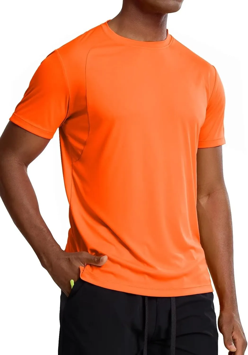 Zengjo Athletic T Shirts for Men,Quick Dry Gym Workout Running Sport Moisture Wicking Short-Sleeve Crewneck Tee