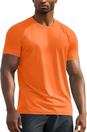 Zengjo Athletic T Shirts for Men,Quick Dry Gym Workout Running Sport Moisture Wicking Short-Sleeve Crewneck Tee