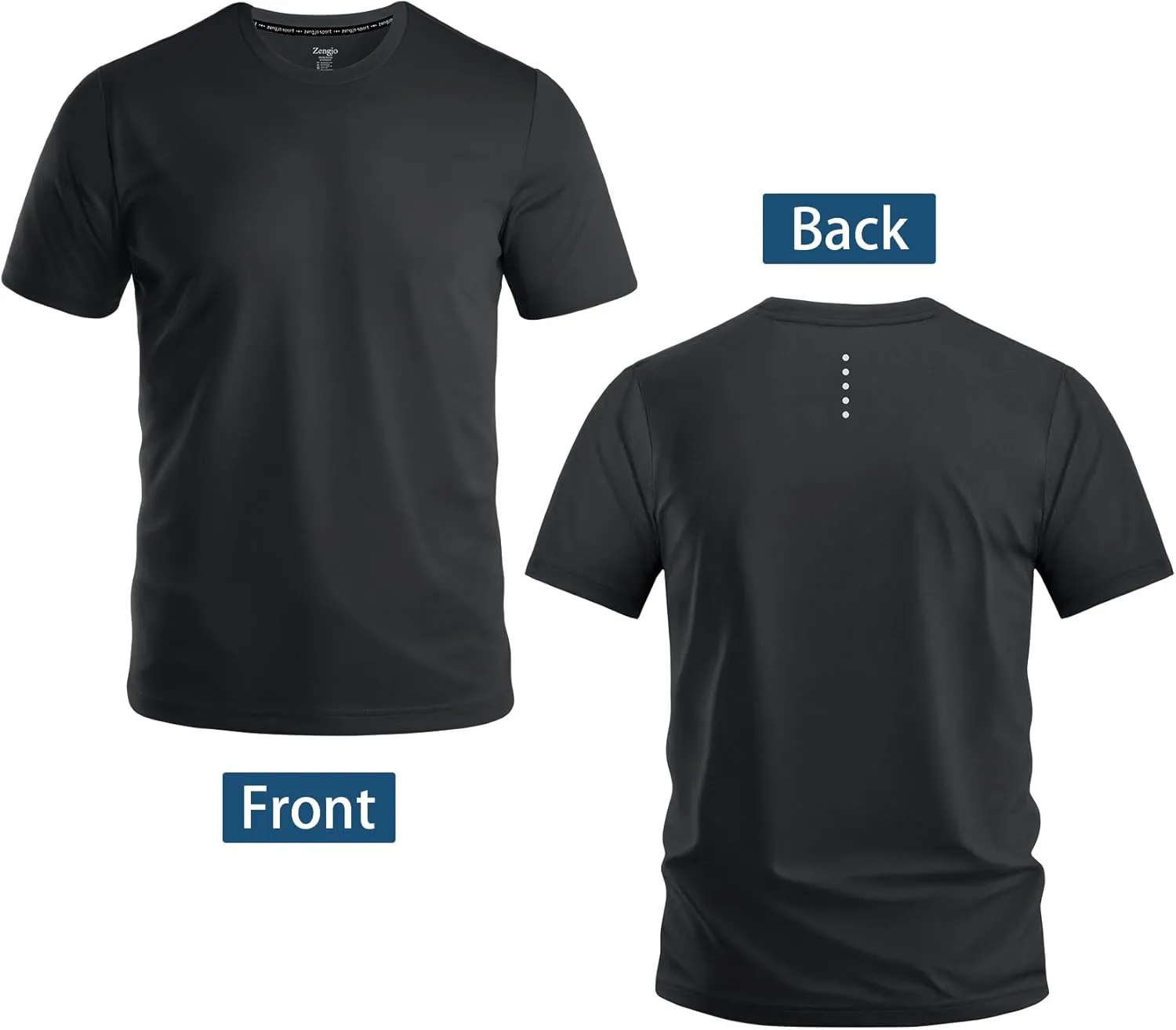 Zengjo Men's Workout Shirts Lightweight Quick Dry Gym Running Athletic Performance Tee Moisture Wicking Short Sleeve