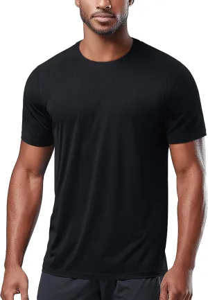 Zengjo Men's Workout Shirts Lightweight Quick Dry Gym Running Athletic Performance Tee Moisture Wicking Short Sleeve