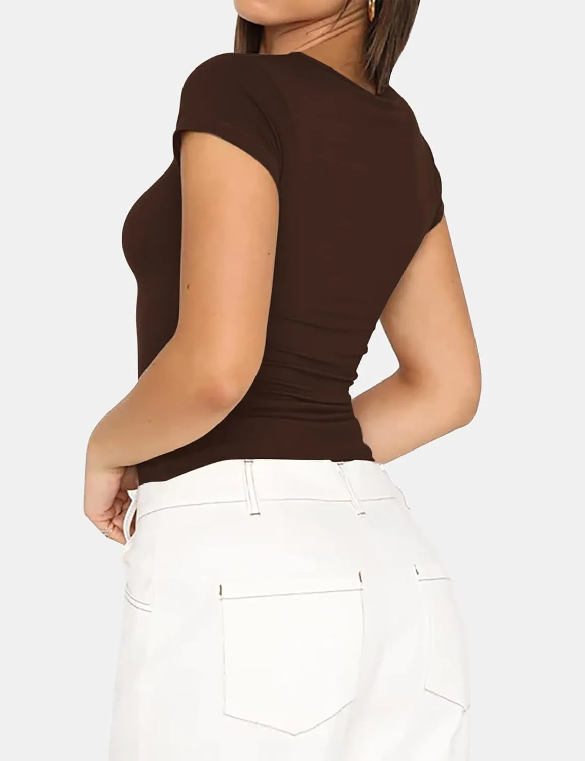 ZHENWEI Crop Workout Tops for Women Pack Summer Short Sleeve Gym Athletic Compression Shirts Cute Tight Basic Tops Tee
