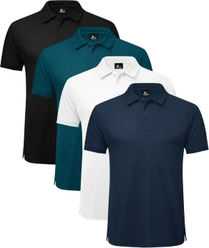 ZITY 4 Pack Men's Polo Shirt Short Sleeve Athletic Performance Tactical Shirts for Men Outdoor Sport Work T-Shirt